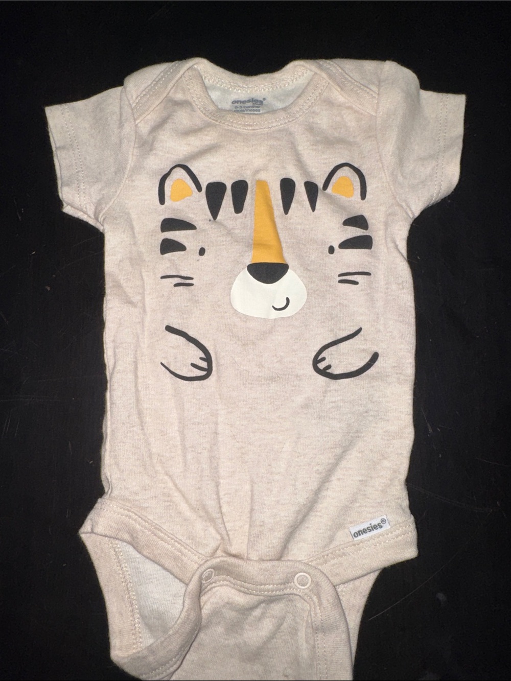 Gerber Beige and Yellow Tiger Graphic Baby One-Piece